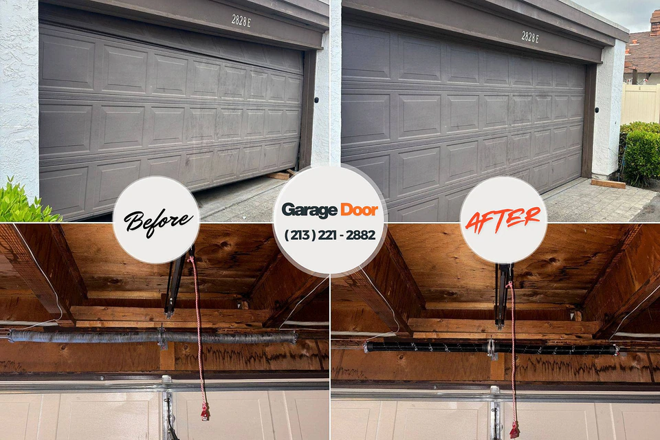 Before and after: garage door repair Port Neches, TX